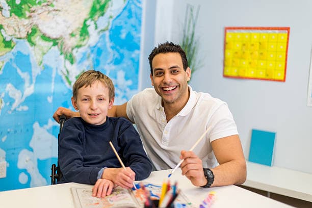 Child in autism therapy session